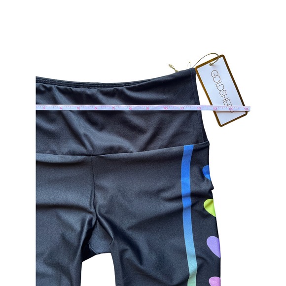 NWT Goldsheep faux leather leggings with Rainbow Hearts size Small - Picture 5 of 6